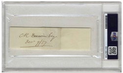 Charles Darwin Signature -- Encapsulated by PSA